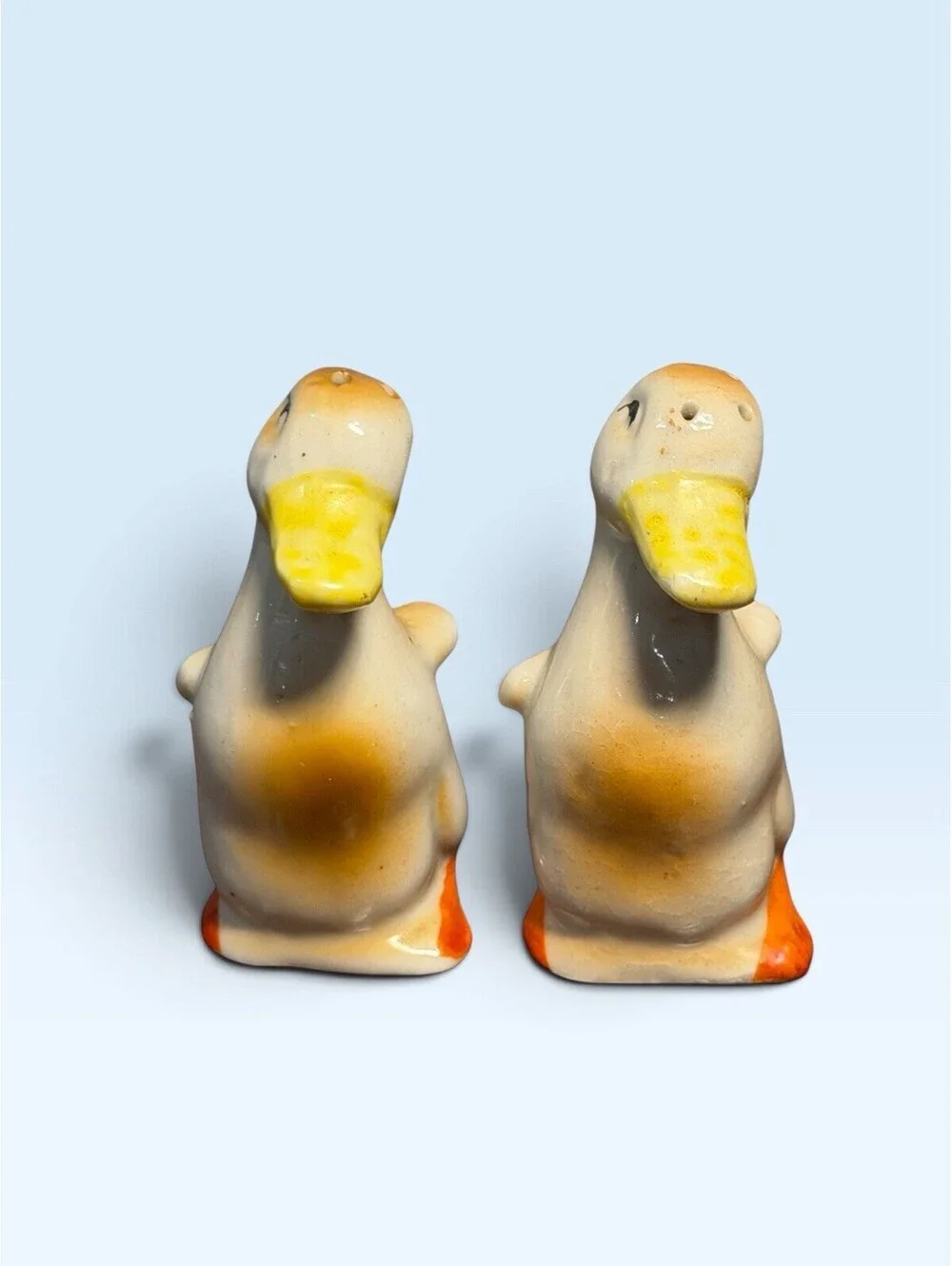 Vintage Duck Salt & Pepper Shakers Mid Century Japan Ceramic 2.5” Tall
